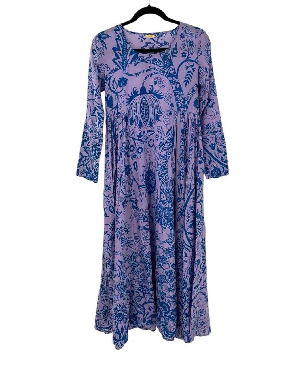 Matta Moksha Tree Of Life Dress Cotton Lilac Purple Size XS